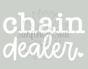 Chain Dealer white with heart png, sublimation design download, jewelry png design, sublimate designs download