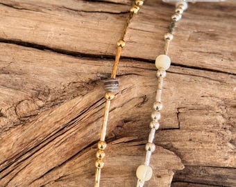 Keep Going Morse Code Connector, Sterling Silver and Gold Filled Permanent Jewelry