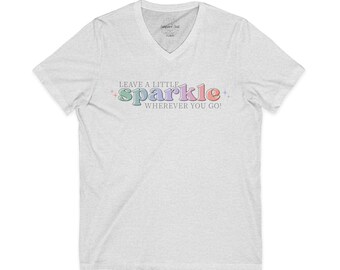 Bella+Canvas V-Neck Tee, Leave a Little Sparkle, Jewelry Artist Shirt