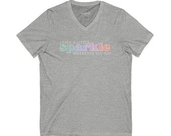 Bella+Canvas V-Neck Tee, Leave a Little Sparkle, Jewelry Artist Shirt