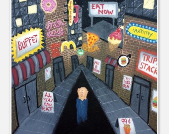 Pesadelo na Rua Binge, de Alex Reid - Impressão em papel semibrilhante, 25 x 25 cm / 10 x 10 polegadas