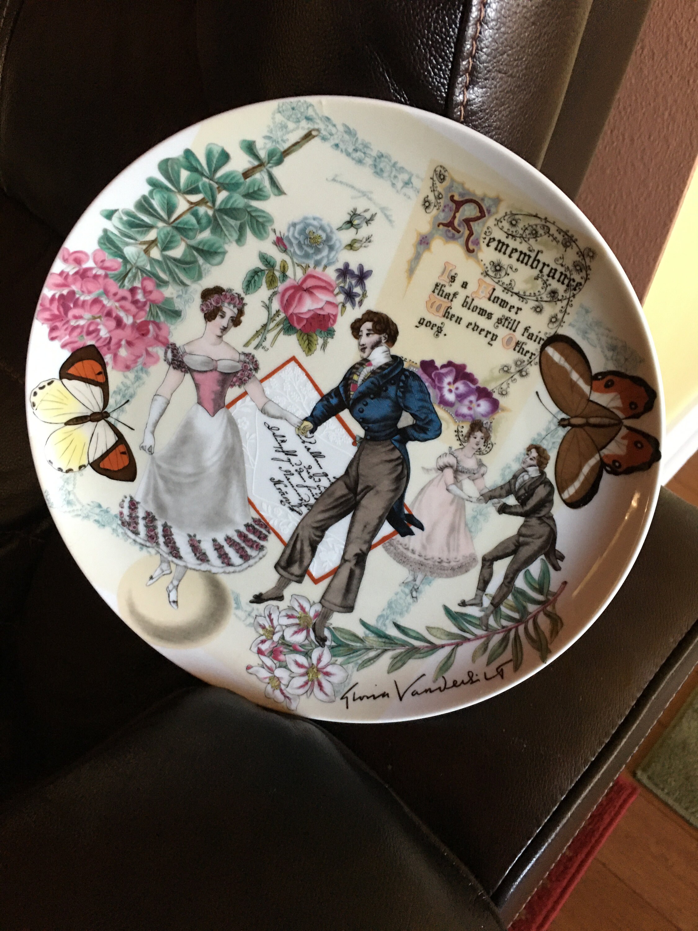 Signature Plate 1977 Gloria Vanderbilt. Collectible Plate Etsy