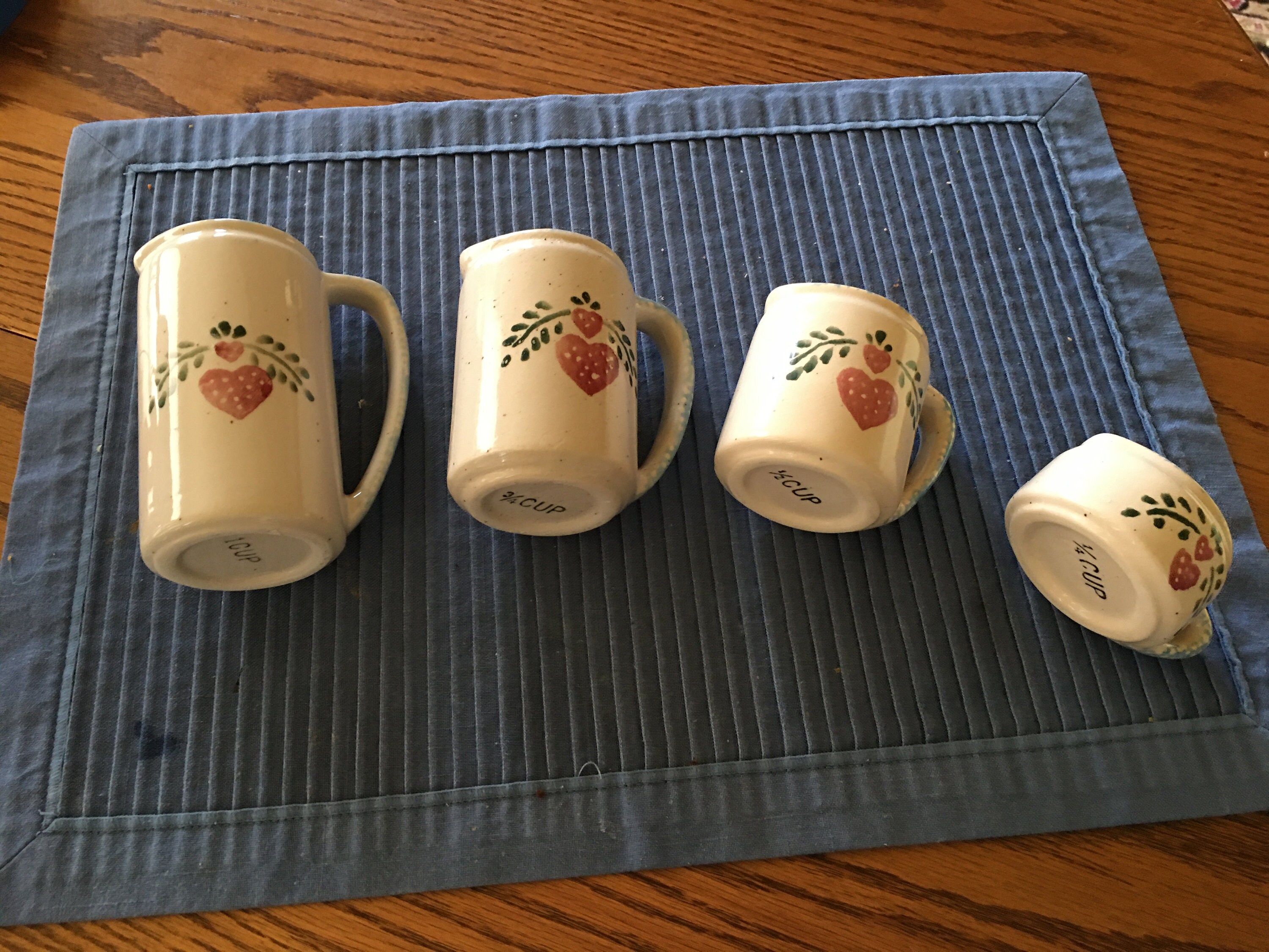 Stoneware Hand Painted Measuring Cups Set. Just in Time for Etsy UK