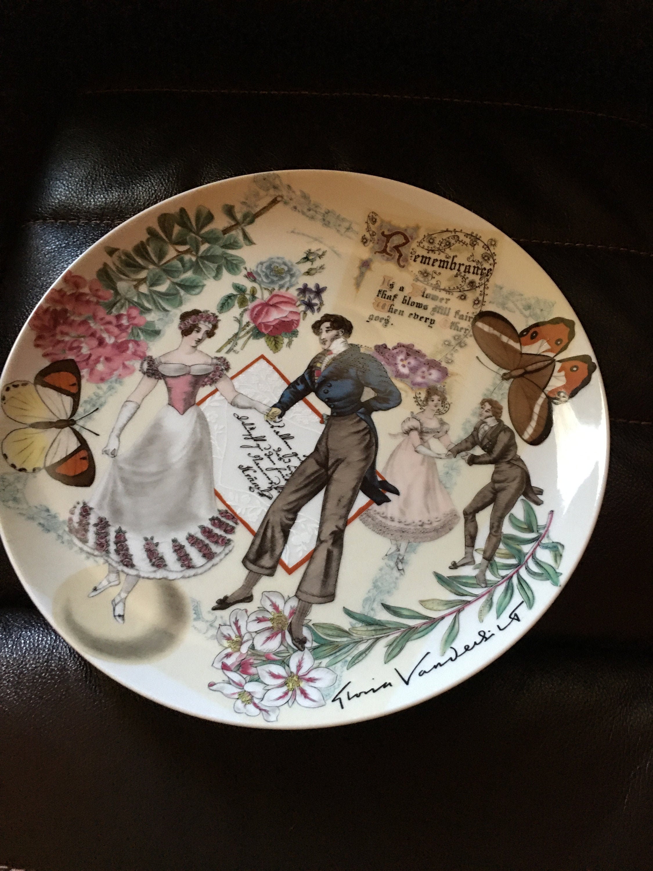 Signature Plate 1977 Gloria Vanderbilt. Collectible Plate Etsy