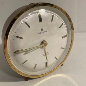 Réveil Vintage Junghans Trivox Années 50/60 - Mécanique, Crème (Pour Pièces/Non Fonctionnel)