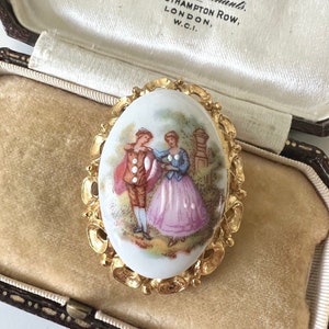 Vintage Limoges porcelain brooch