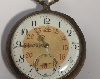 Omega silver pocket watch