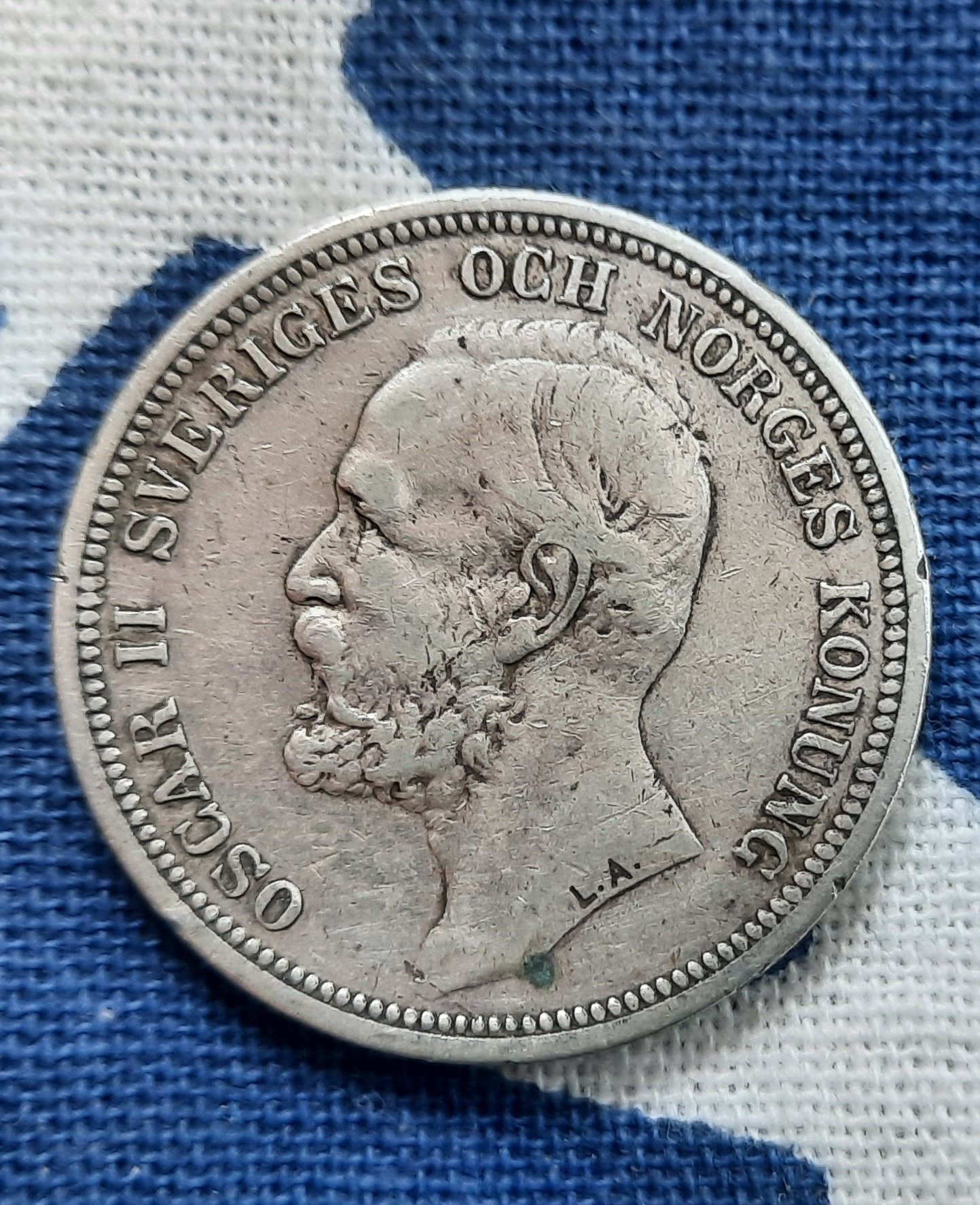 スウェーデン　オスカル2世 1879年 2クローナ　銀貨　アンティーク 古銭 il_fullxfull.5362460841_194b.jpg