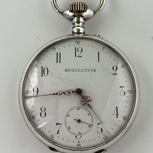 Antique silver pocket watch Regulateur