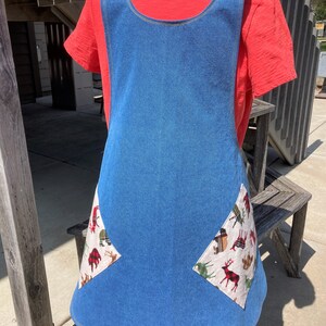 Crossback Apron; Cross back Apron; Smock; No Tie Apron; Plus size apron; XL apron; Crisscross Apron