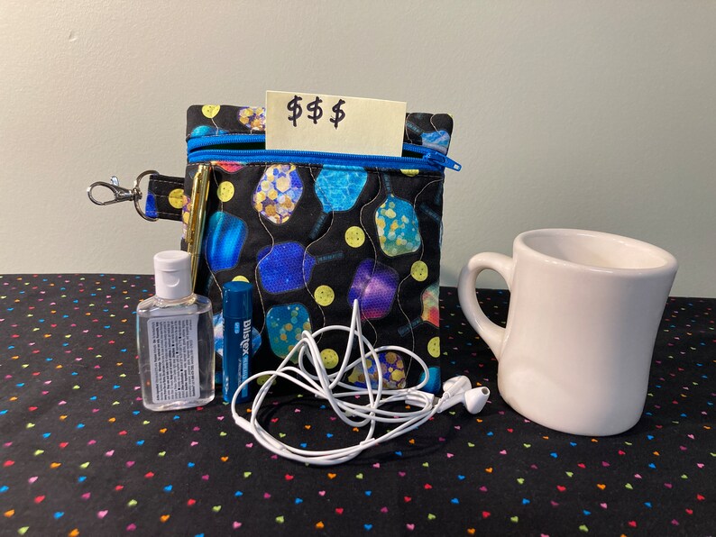 Pickleball Zipper Pouch, Pickleball Bag Tag, Pickleball Zipper Pull