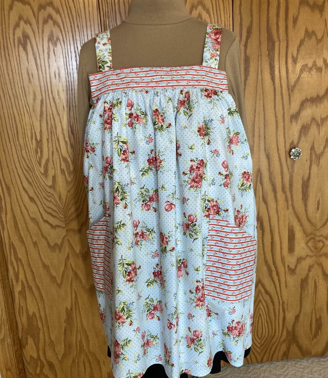 Pinafore No Tie Apron Smock Apron Kitchen Smock Smock Plus Etsy