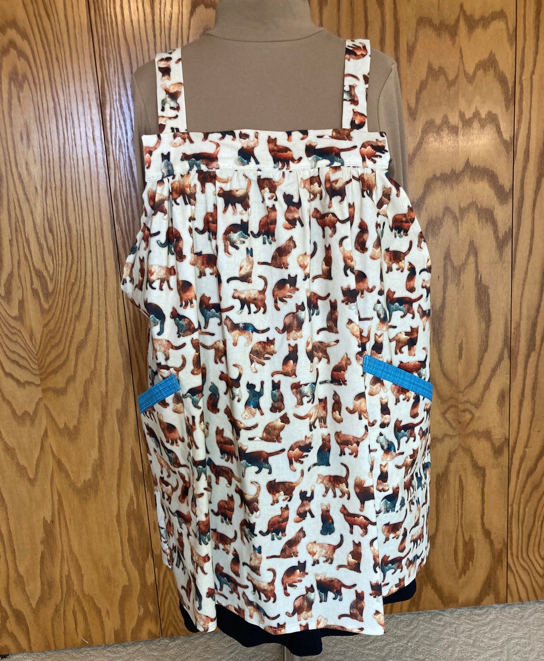 Pinafore No Tie Apron Smock Apron Kitchen Smock Smock Plus Size 3XL