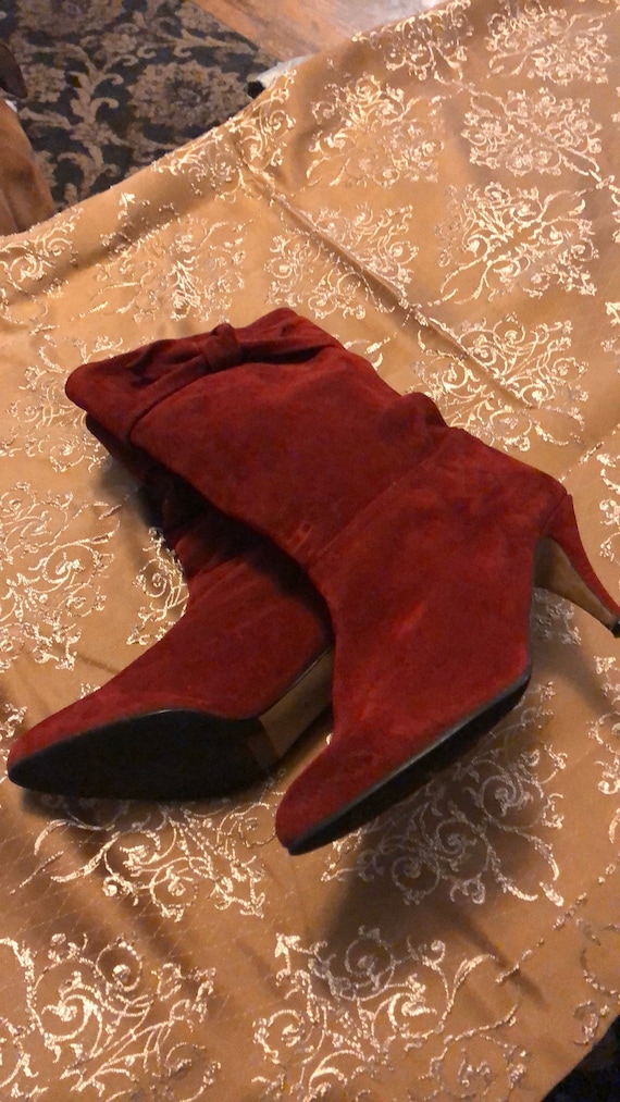 Vintage Rinaldo Rosselli red suede boots