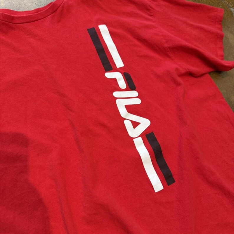 Red Fila 100% Cotton Logo T Shirt image 3