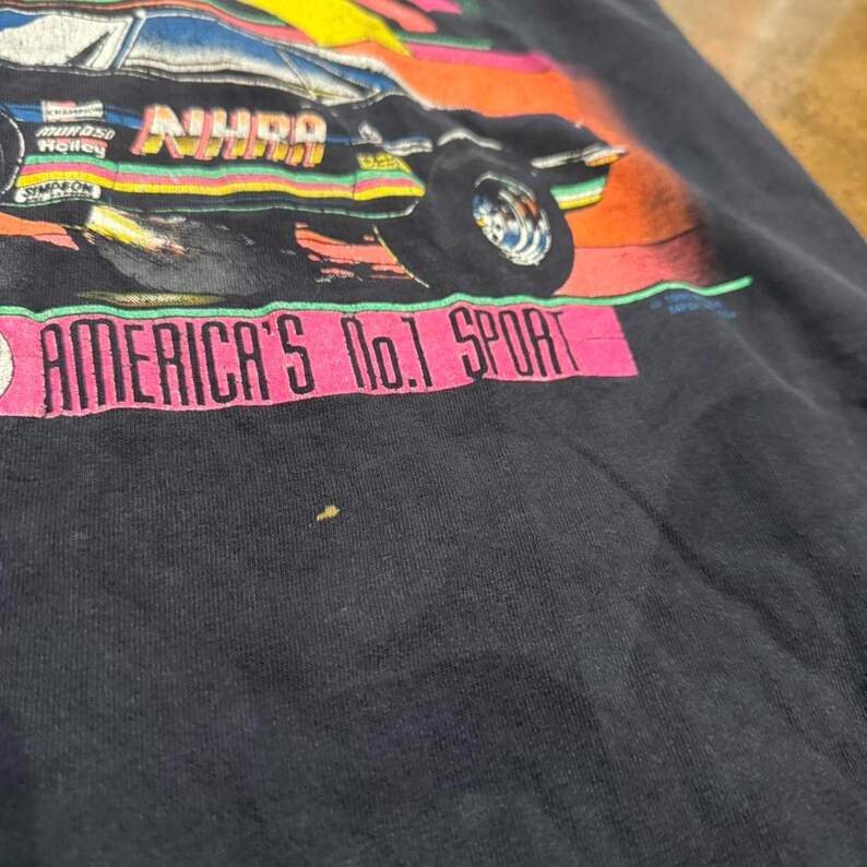 Vintage Black Drag Racing NHRA Tee image 3