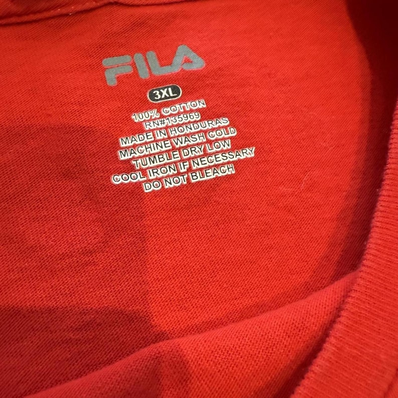 Red Fila 100% Cotton Logo T Shirt image 4