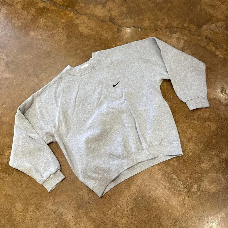 Grey Nike Embroidered Chest Pullover Sweatshirt image 2