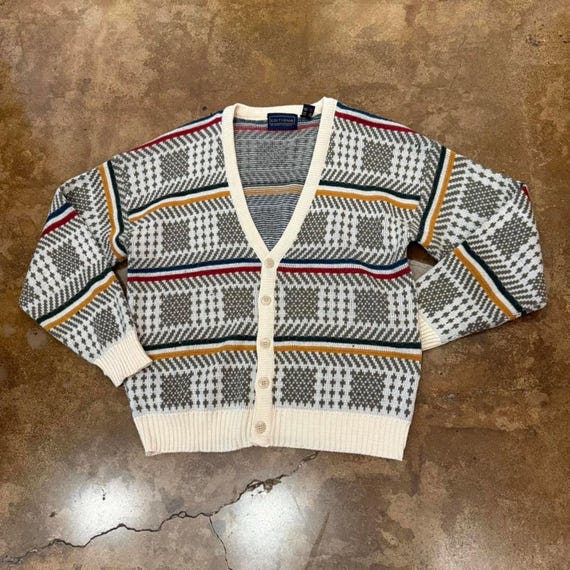 Vintage Basic Editions Primary Pattern Cardigan - image 2