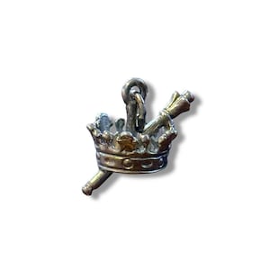 Colgante/dije de corona de plata de ley vintage