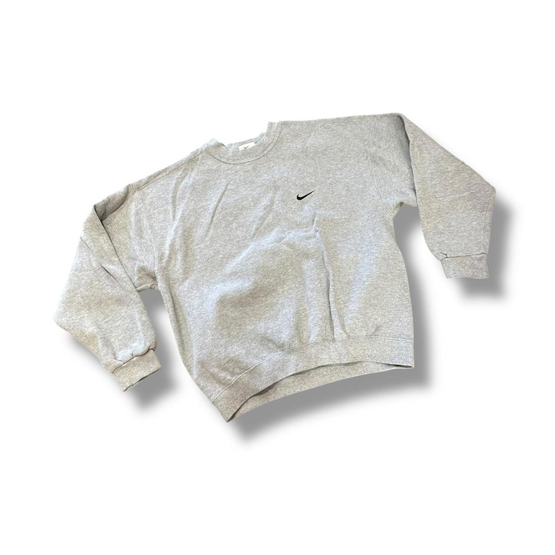Grey Nike Embroidered Chest Pullover Sweatshirt image 1