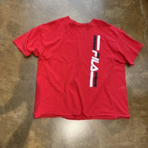 Red Fila 100% Cotton Logo T Shirt image 2