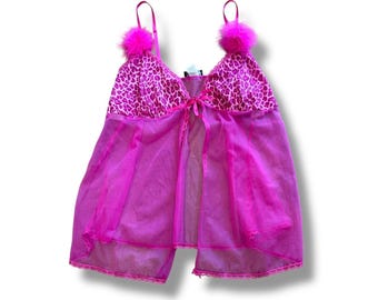 Y2K Pink Cheetah Slip Tank