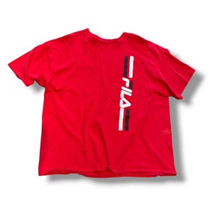 Red Fila 100% Cotton Logo T Shirt image 1