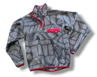 Grey Patterned Patagonia Fleece Synchilla