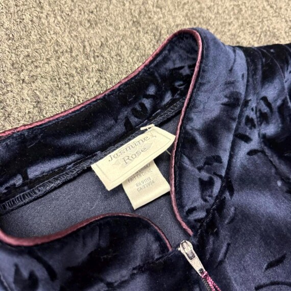 Navy Blue Rose Pattern Sleep Jacket - image 2