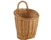 Wiklibox wicker wall basket in NATURAL color. Unpainted Polish product.