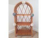 Wiklibox wicker cabinet quot Isabell quot in NATURAL color with pompoms