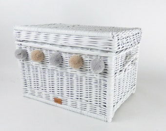 white wicker toy chest