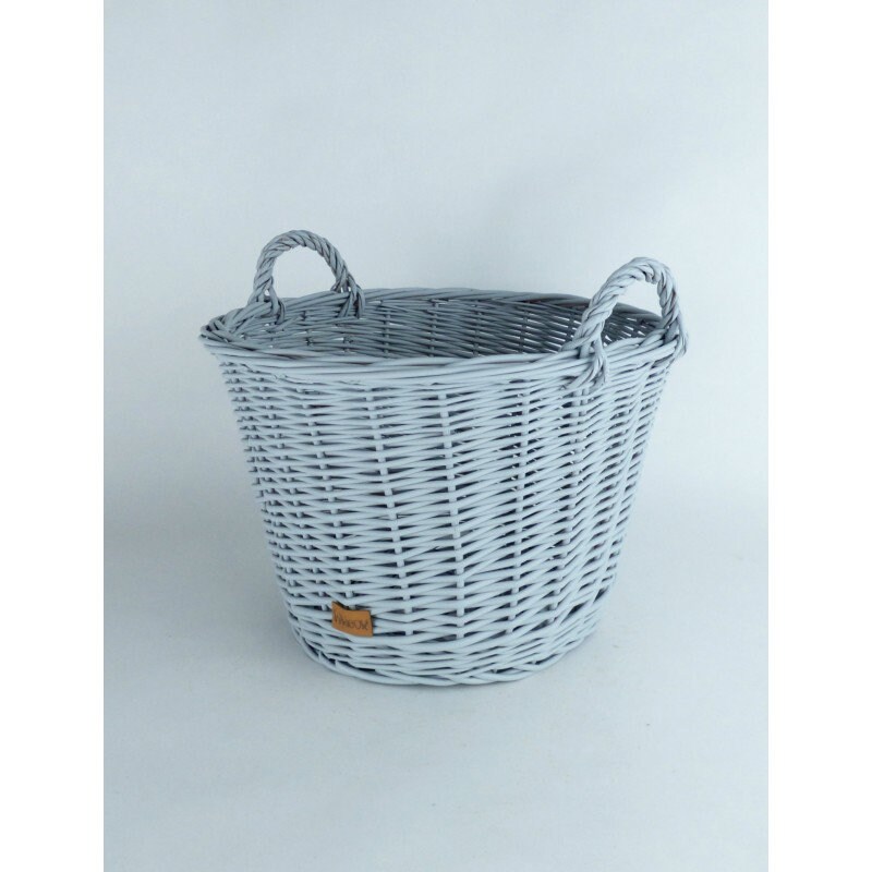 Wiklibox Wicker Toys Basket in Gray Color. Antiallergic Paint. Etsy