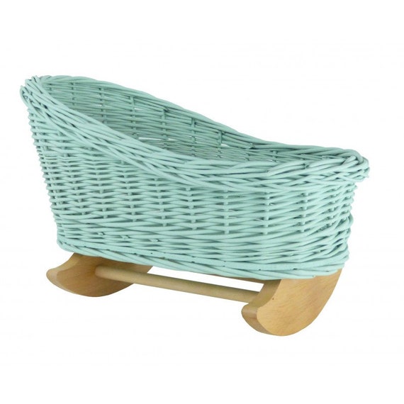 wicker doll cradle