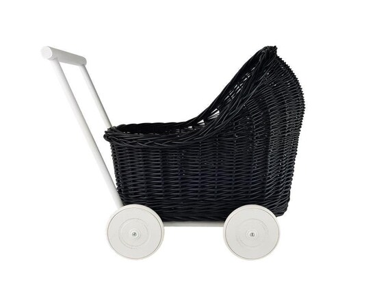 black dolls pram