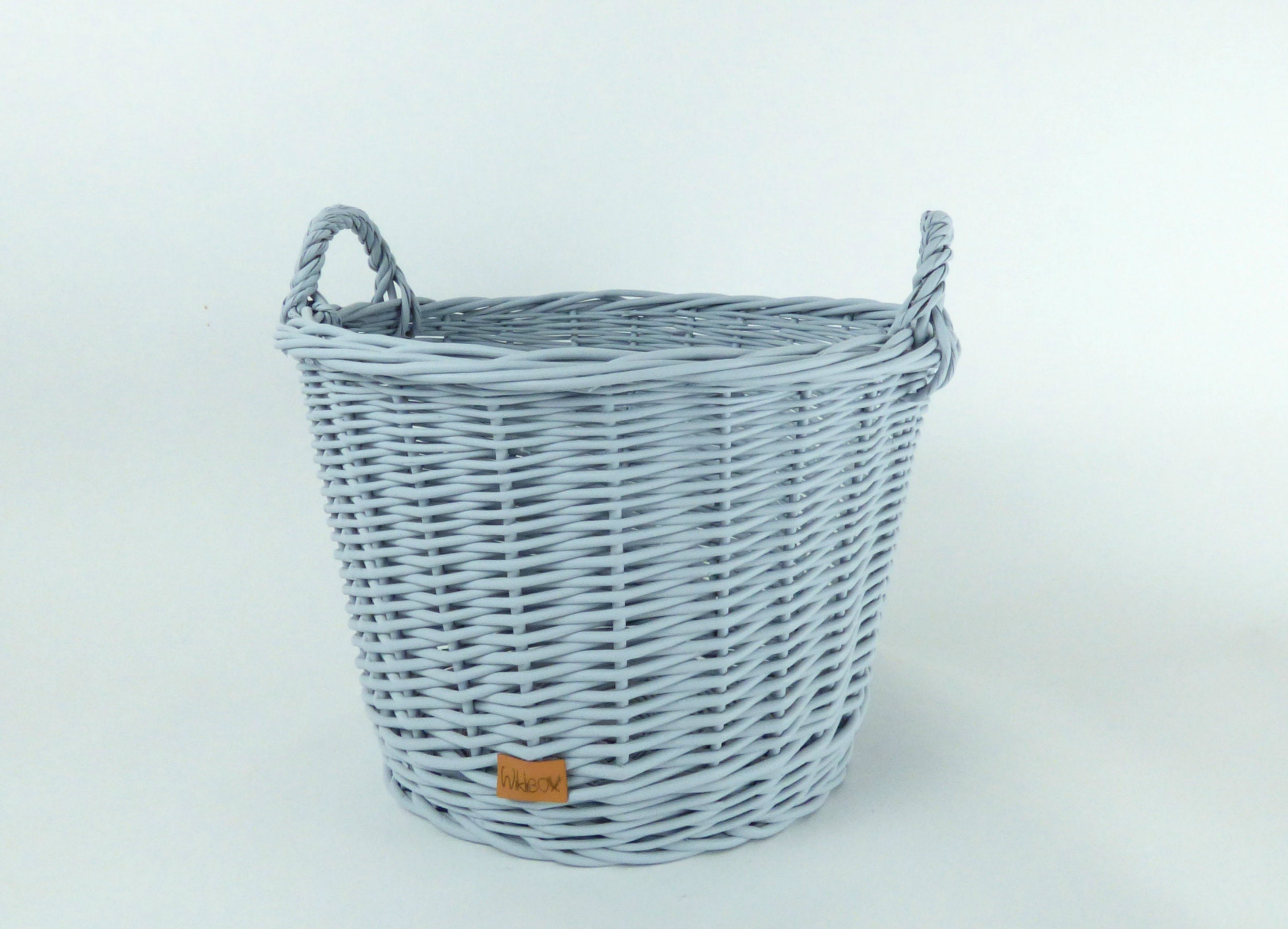 Wiklibox Wicker Toys Basket in Gray Color. Antiallergic Paint. Etsy