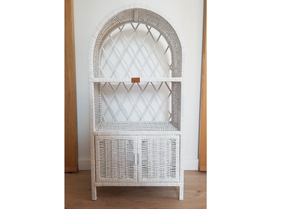 White on sale wicker armoire