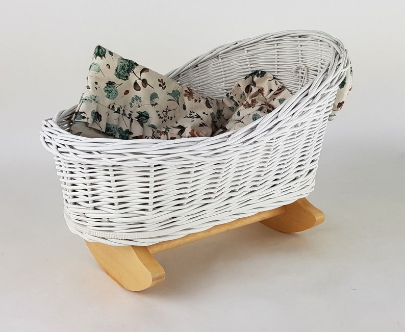 wicker dolls cot