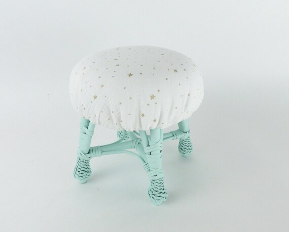 Wiklibox Natural Wicker Children S Chair In Green Color Etsy