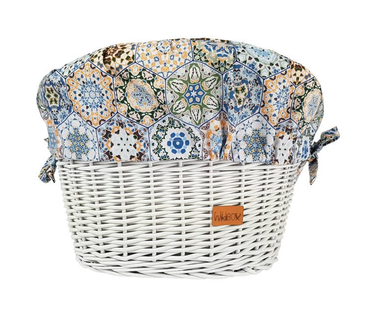 Wiklibox Panier De Vélo En Osier De Couleur Blanche Montée Sur Etsy