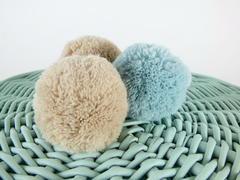 Wiklibox handmade natural wicker jewelry box in GREEN color with 3 pompoms Polish product many colors available