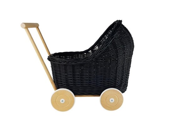 wicker dolls pram