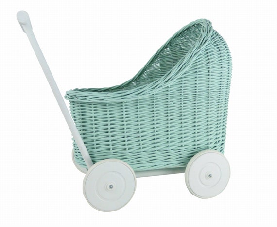 green dolls pram