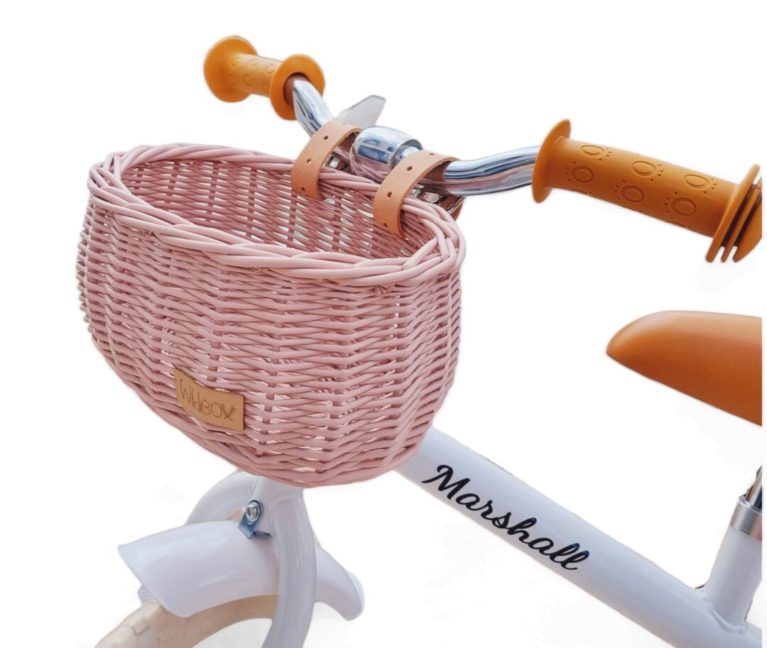 Wiklibox Wicker Bike Basket for Kids Mini DUMPY in DUSTY PINK Etsy