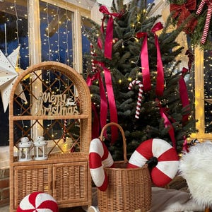 WikliBOX Wicker Cabinet with Doors, Boho Rattan Storage Cabinet, Handmade Wicker Cupboard, Vintage Sideboard, Nursery or Bedroom Furniture