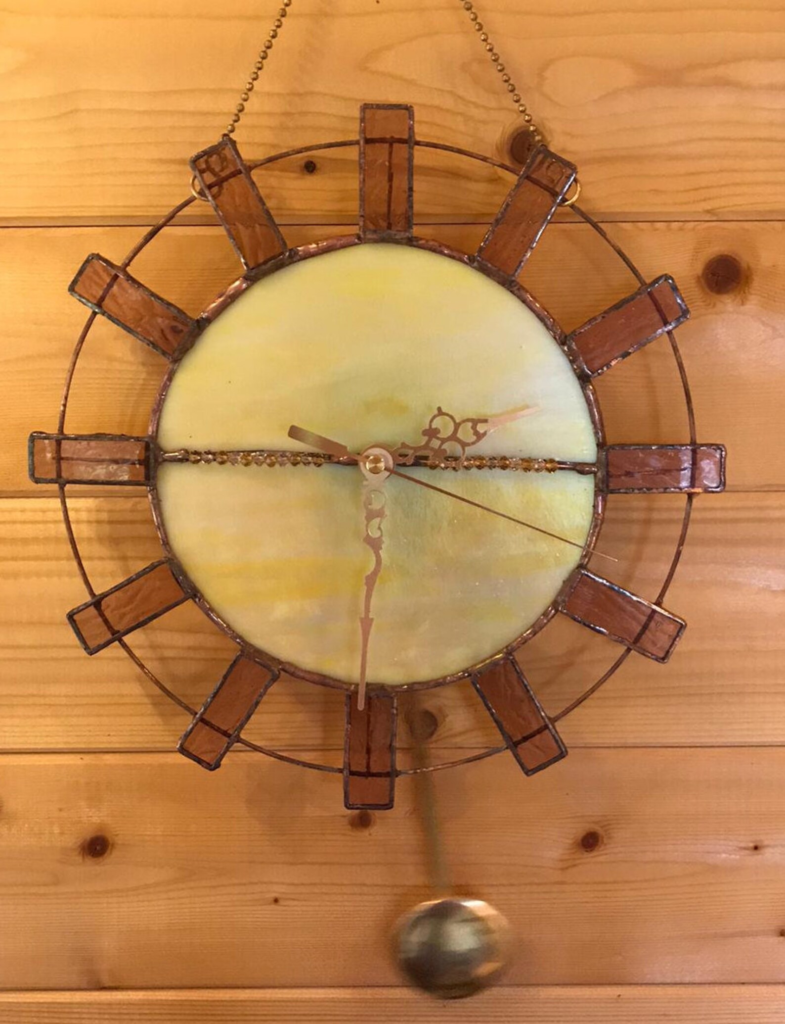 Stained Glass Wall Clock Etsy