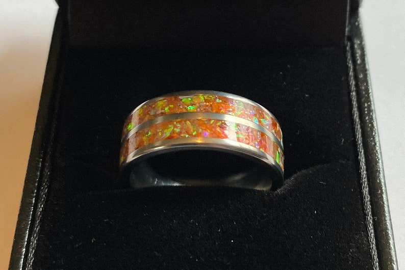 Crushed Opal Inlay Ring Etsy