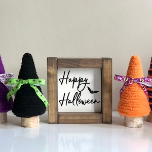 Halloween Yarn Tree - farmhouse home decor; rustic mantle decor; coffee table decor; centerpiece decor; holiday decor