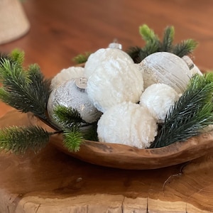 Decorative Snow Balls - Cream - Home Decor; Bowl Filler; Basket Filler; Vase Fillers